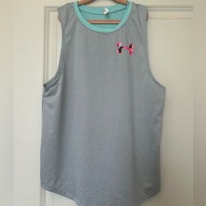 Under Armour Gray Tank with Pink and Blue Accents Youth XL